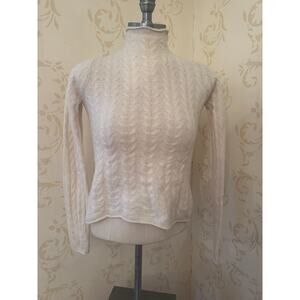 Ladies Small Theory 100% Cashmere Super Dainty Cable Sweater